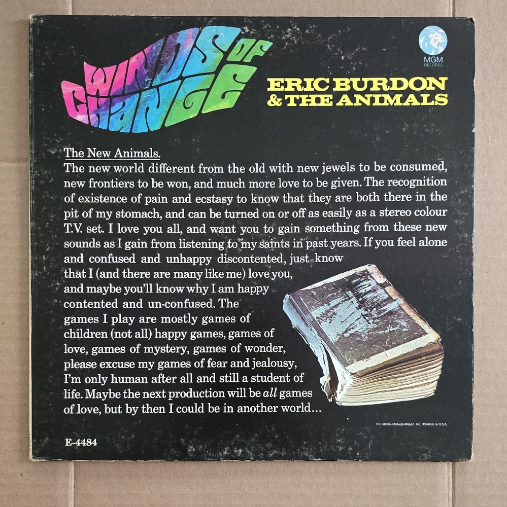 ERIC BURDON & THE ANIMALS Winds Of Change (1967 UK, 11-track STEREO LP